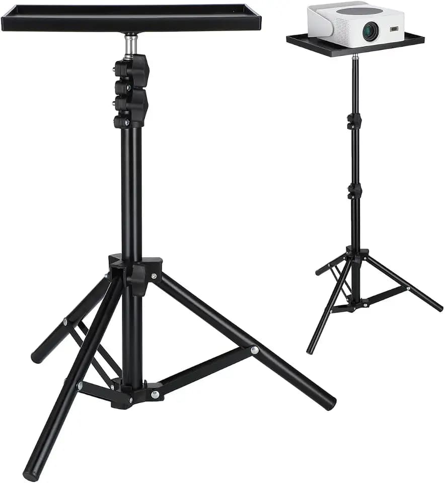 BESPORTBLE Höhenverstellbarer Projektorständer Mit Ablage 43.31In Tragbarer Beamer Ständer Für Heimkino Büro Outdoor Stativ Für Mini Beamer Und Laptop Mit Rutschfester Tablett Halterung
