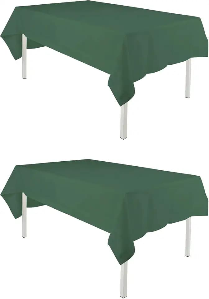 TWINPRET 2 Pack Green Tablecloths 60x102 Inch for 6 Feet Rectangle Tables