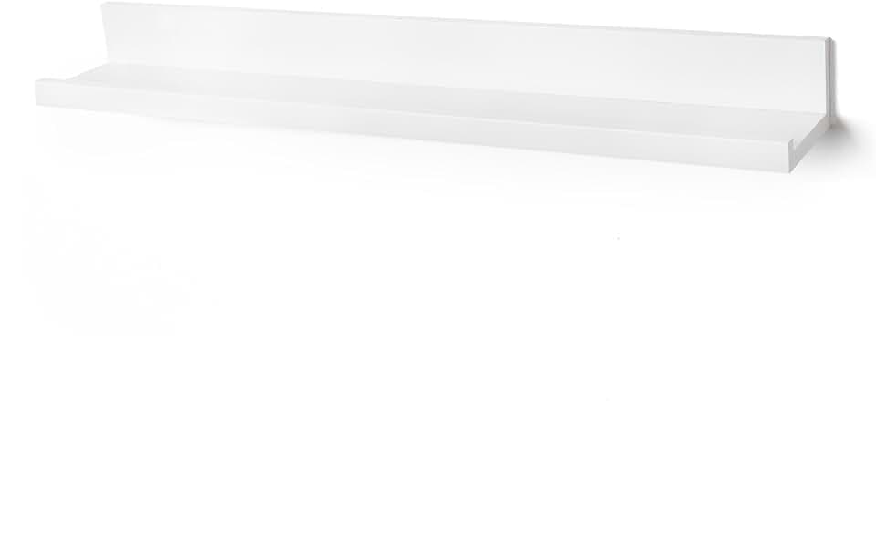 Americanflat 36" Floating Shelf - Made of Engineered Wood with Lipped Ledge - Long Floating Wall Shelves for Bedroom, Bathroom, Kitchen, Office, and Living Room - White