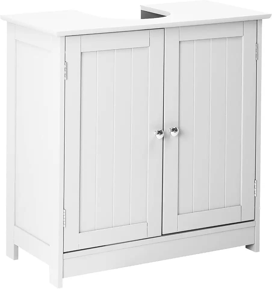 VINGLI Pedestal Sink Cabinet Traditional Under Sink Storage Cabinet White Bathroom Vanity with 2 Doors Adjustabel Shelf 23.6" x 11.8"x 23.6"