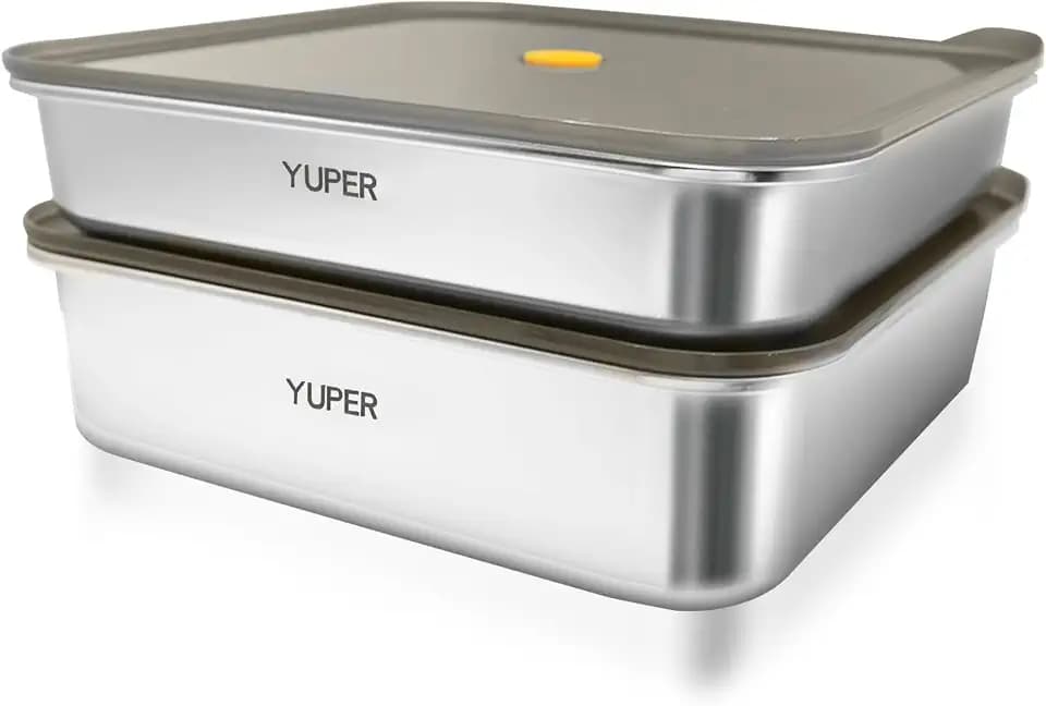 YUPER Stainless Steel Food Containers, 2 Pack (84+125OZ)