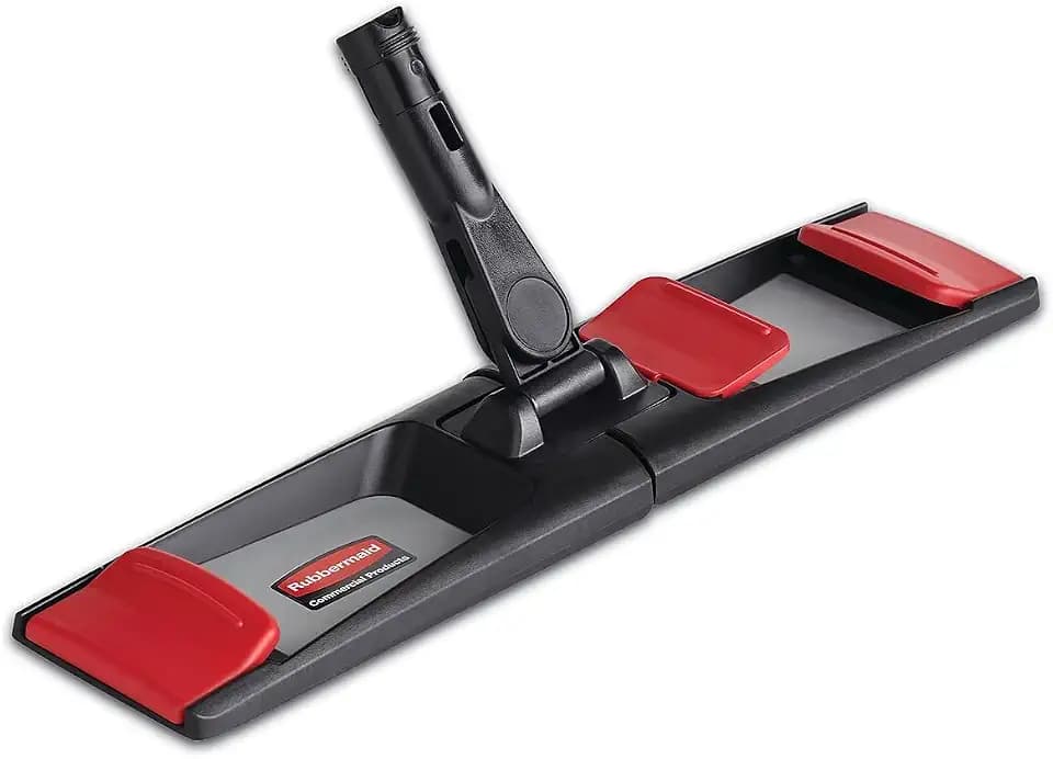 Rubbermaid Commercial Products Microfiber Adaptable Flat Mop, 18" Frame, Microfiber Head, Green, WaveBrake, Wringable for Heavy-Duty Cleaning/Hardwood/Tile/Laminated Floors in Kitchen/Lobby/Office