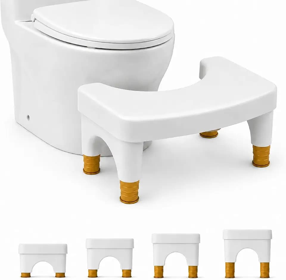 LGURT Adjustable Toilet Stool 6–9", Squatting Posture for Adults & Kids