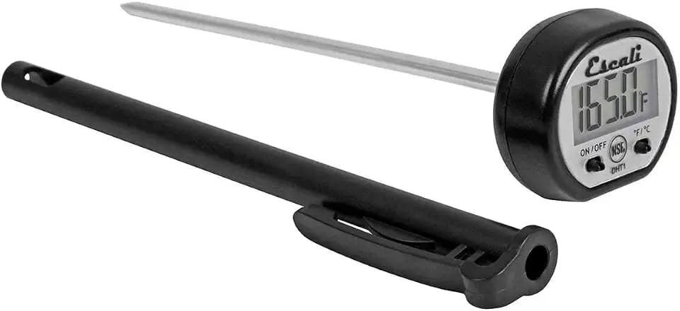 Escali Digital Display Kitchen Thermometer, Target Cooking for Meat, Anti Roll Design Extend Probe Holder NSF Certified