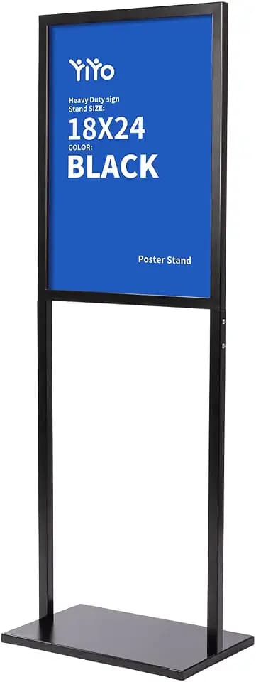 YIYO Sign holder floor stand, sign holder stand heavy Duty Pedestal poster stand for display,18×24 inch slide-in double sided poster sign holder floor standing Display Advertising (18×24)