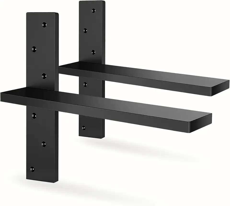 Floating Shelf Bracket Heavy Duty 1/2" Thick Free Hanging Countertop Support Bracket 2 Pack 12" Lx2.5 W Hidden Shelf Bracket for Floating Wall Countertops, Bars, Desks, Bench Seats, Vanities, Mantels