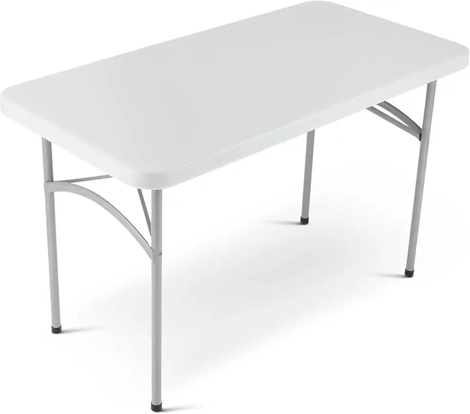 OEF Furnishings OEFBT2448 Utility Series Heavy-Duty Premium Commercial-Grade Indoor/Outdoor Folding Table (24 x 48 in, Rectangular, Speckled Gray Top/Gray Frame)