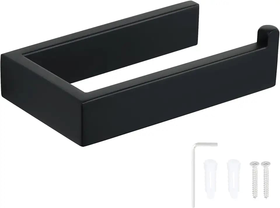 Sayayo Matte Black Toilet Paper Holder Wall Mount, RV Toilet Tissue Holder