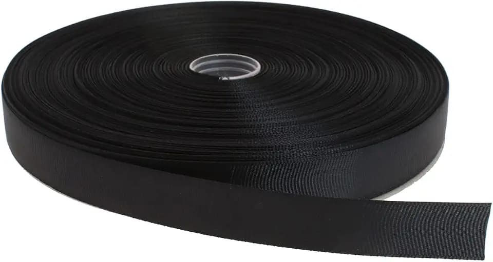 Solid Grosgrain Ribbon 100 Yard Each Roll 100% Polyester (3/4", Black)
