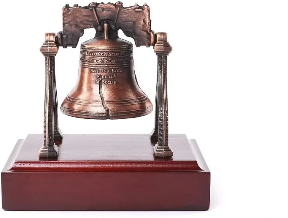 Liberty Bell on Wooden Base 4.5" L x 4.5" H x 3.5" W