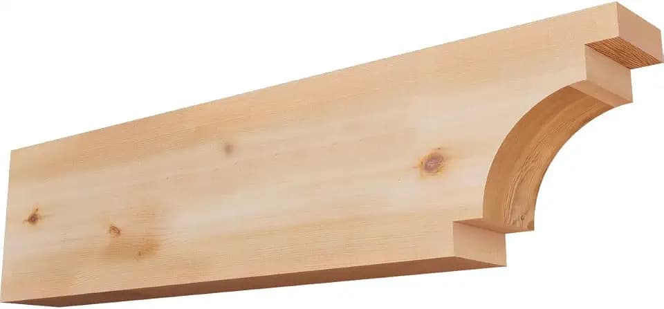 3 1/2"W x 8"H x 32"L Mediterranean Smooth Rafter Tail, Western Red Cedar