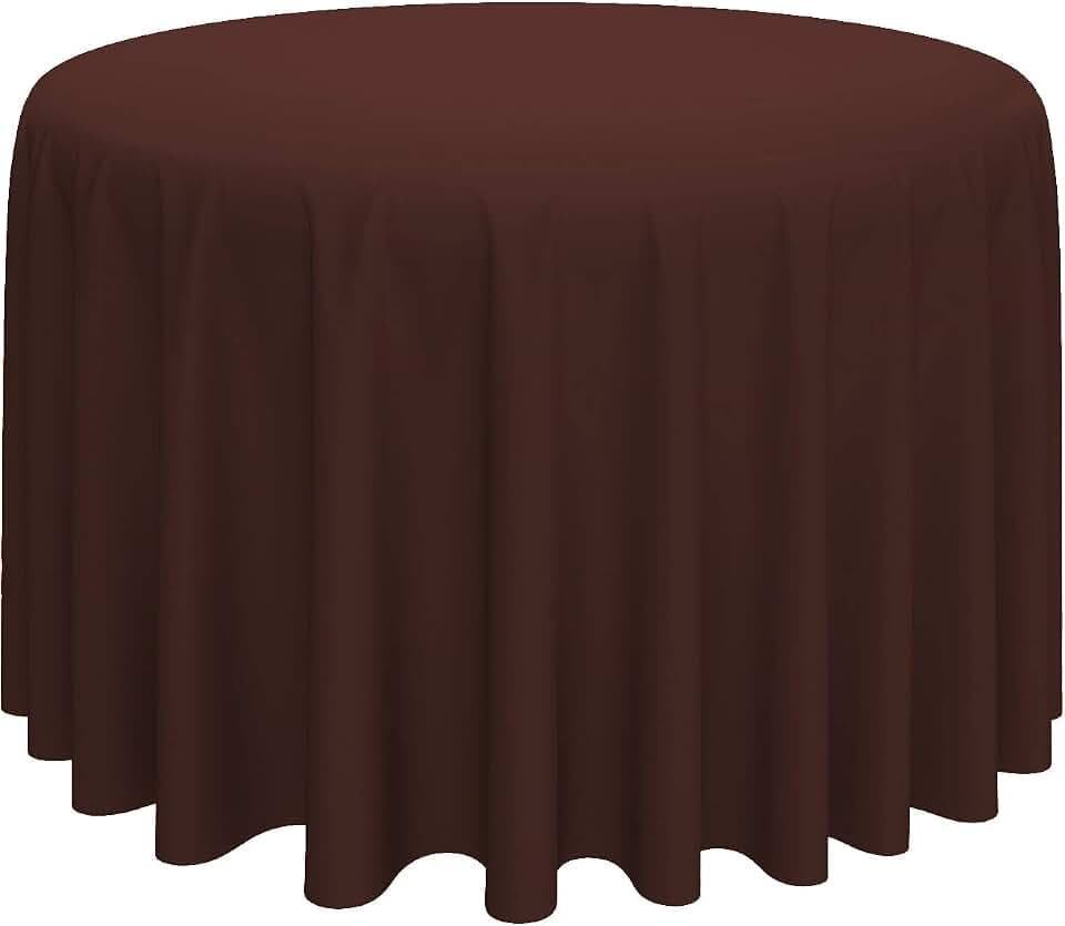 Lann's Linens - 120" Round Premium Tablecloth for Wedding/Banquet/Restaurant - Polyester Fabric Table Cloth - Chocolate Brown