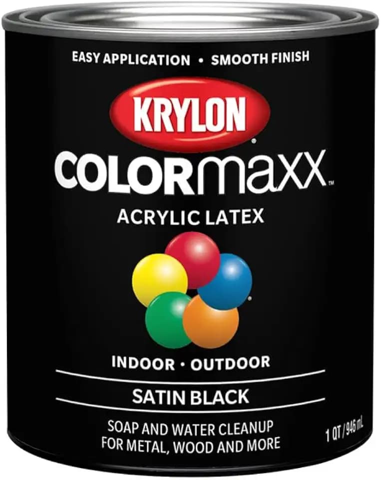 Krylon 4-Pack of 1 qt K05626007 Black COLORmaxx Paint & Primer, Satin