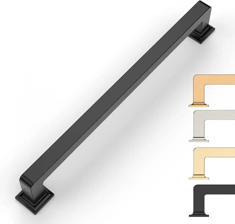 9BUILD 10 Pack 6.25 Inch Matte Black Cabinet Handles,Kitchen Hardware