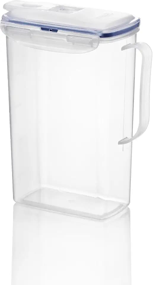 LocknLock Aqua Fridge Door Water Jug | Clear Pitcher | BPA Free Plastic Pitcher with Lid | 2 Quart Pitcher with Lid for Water, Juice, Tea & More Beverages, Clear