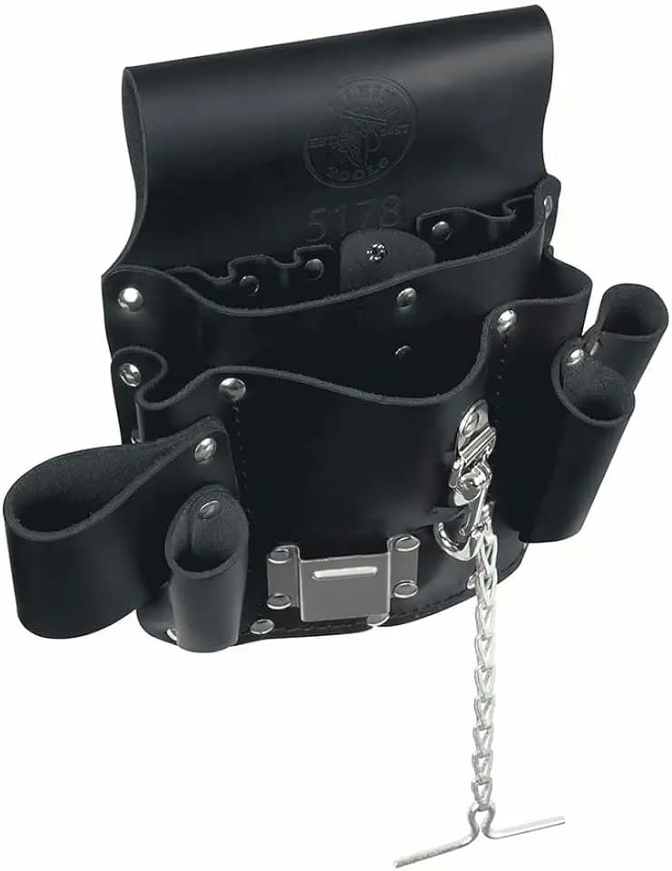 Pocket Tool Pouch, Leather, Tunnel Loop Belt Connection, Black
