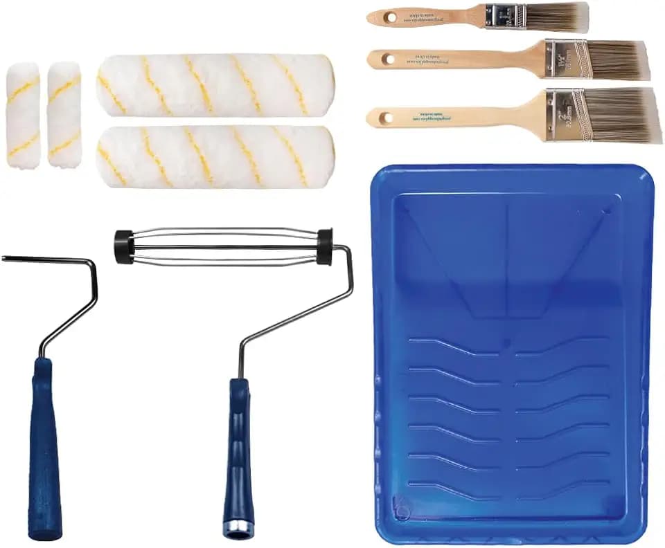 Pro Grade Paint Roller Kit, Paint Brushes, 4" & 9" Roller Covers for Walls