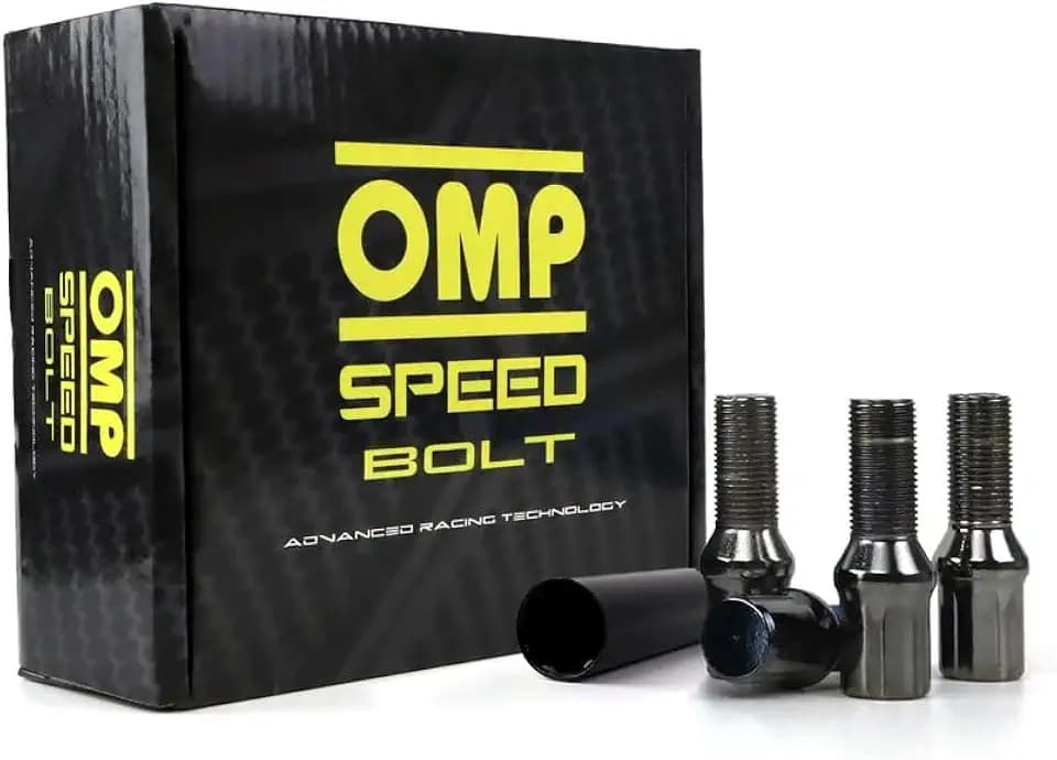 OMP Set mit 20 Radschrauben mit Metrik M14 x 1,25 Schlüssel mit 17 oder 19 mm Gewindelänge 27 mm, Farbe Grau und Material DIN 10,9