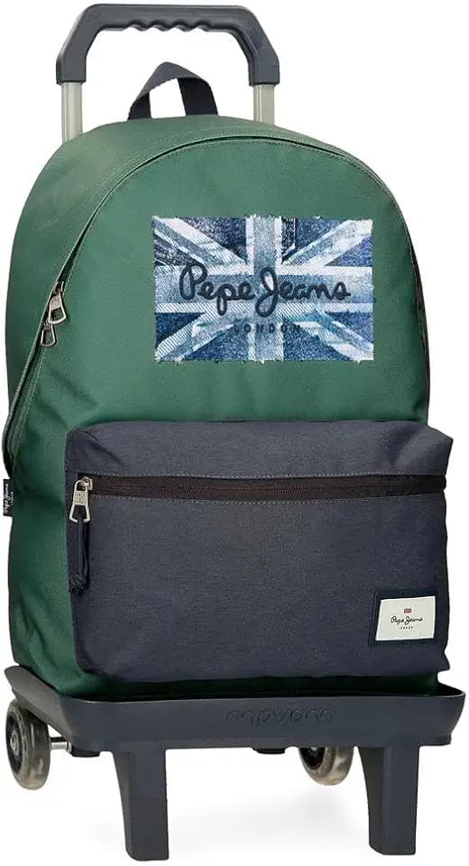 Pepe Jeans Jebb School Backpack Kinderrucksack aus Polyester, breite und verstellbare Träger, die sich anpassen, Vordertasche. Von Joumma Bags