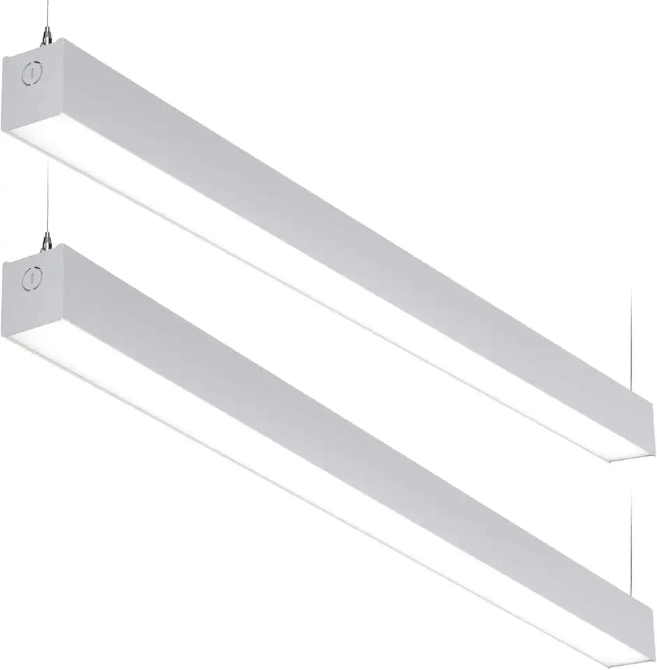 LEONLITE 2-Pack 4FT Linkable LED Linear Light, Ultra Bright, Silver