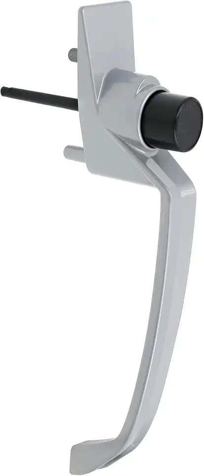 Prime-Line K 50823 Storm and Screen Door Push Button Handle Set with Interior Latch 1-1/2 in. Hole Center, Strike and Screws, Silver (Single Pack)