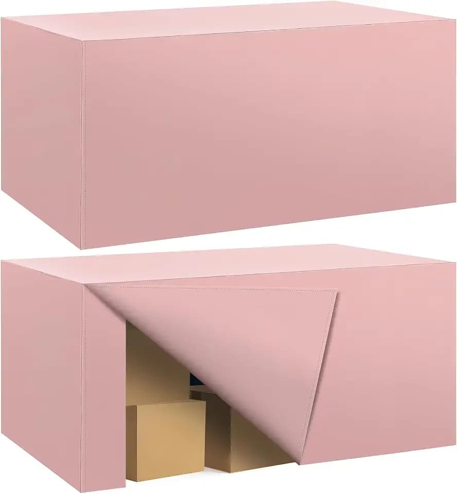 Ascoza 2 Pack Fitted Tablecloth for 6 Foot Rectangle Tables 72 x 30 Inch Dusty Pink Table Covers Water Resistant Polyester Table Cloth for Wedding, Parties,Display, Trade Show (Dusty Pink)