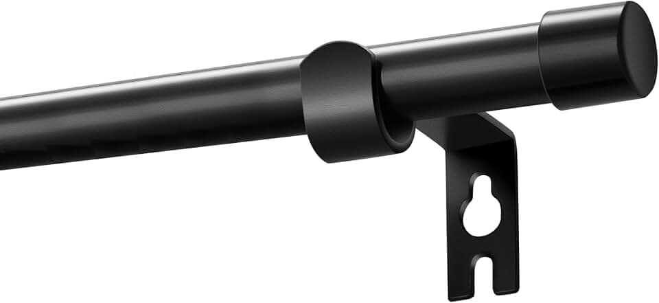 Alskarhem Black Curtain Rods for Windows 32 to 120 Inch,5/8 Inch Small Curtain Rod Set With Brackets