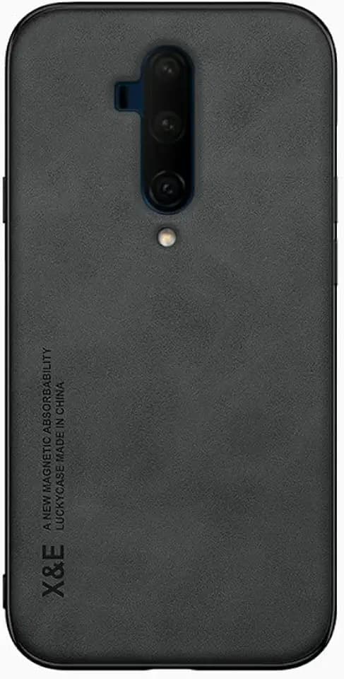Kepuch Silklike Hülle für Oneplus 7T Pro - Hüllen Case Eingebaute Metallplatte für Oneplus 7T Pro - Schwarz