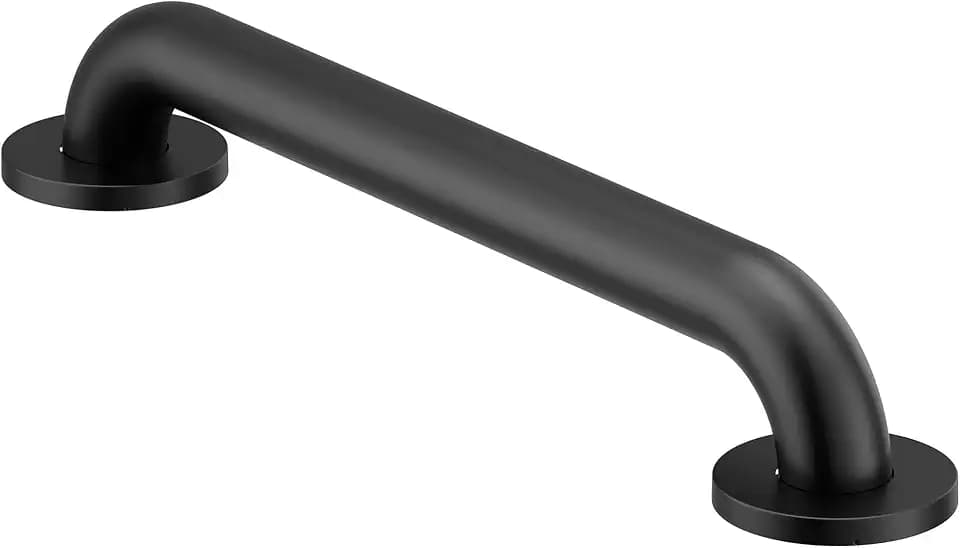 Moen Matte Black 16-Inch Stainless Steel Bath Safety Grab Bar with Concealed Screws, R8916BL