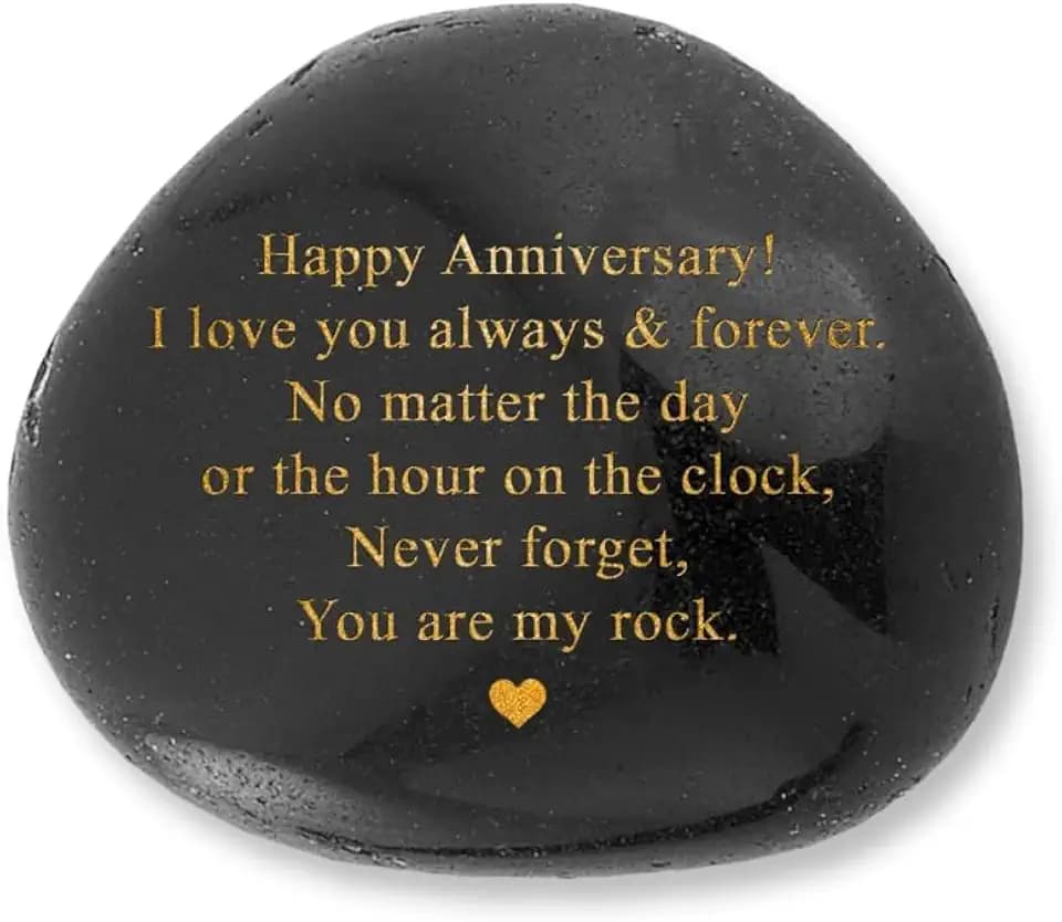 VELENTI Happy Anniversary Decorative Stones Rock - Heartwarming You are My Rock Wedding Presents, Inspiring Anniversaries Keepsake for Her, Decorative Accessories Anniversary Present for Him