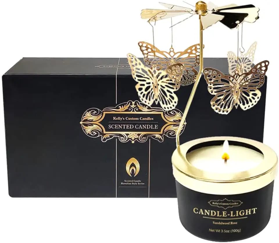 Kelly's Custom Candles, Butterfly Candle Birthday Gift for Mom,Girlfriend,Unique Easter Gifts for Sister, Wife and Mother in Law,Rotatable Aromatherapy Candles Gift for Women.