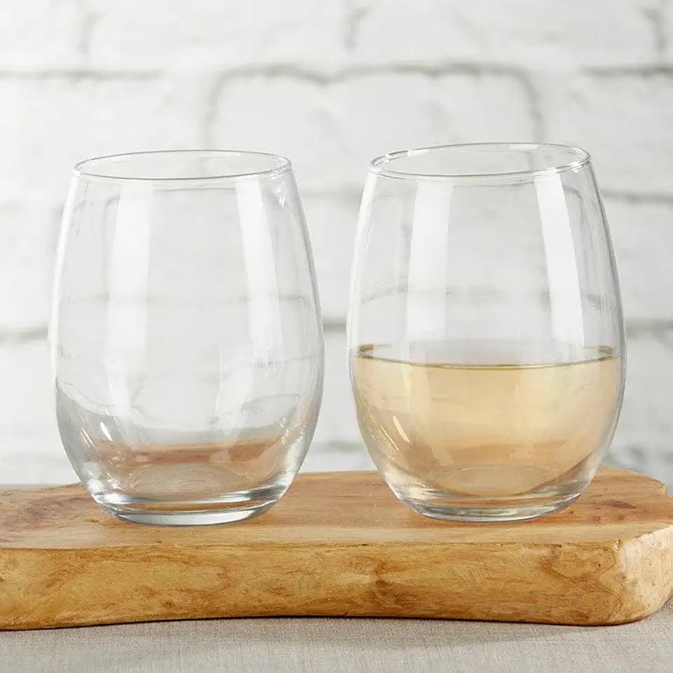 Kate Aspen 12PCS Blank 9 oz. Stemless Wine Glass, Drinking Glasses and DIY Favor Decor for Wedding, Bridal Shower, Baby Shower and Anniversary Party