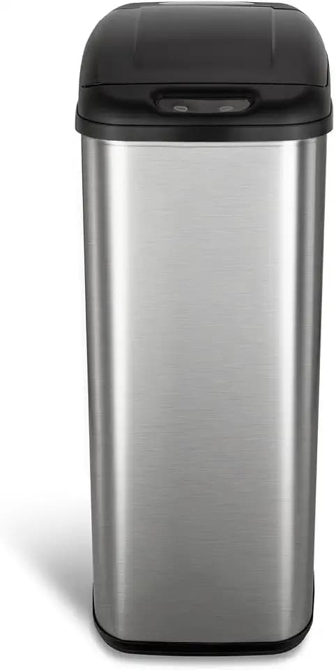 NINESTARS DZT-50-6 The Original Automatic Motion Sensor Trash Can, 13.2 Gal. / 50 L., Stainless Steel