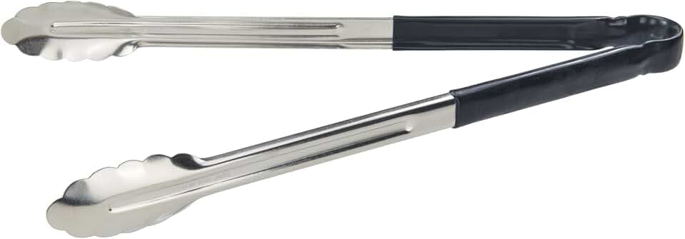 Winco 16" Black Stainless Steel Serving Tongs