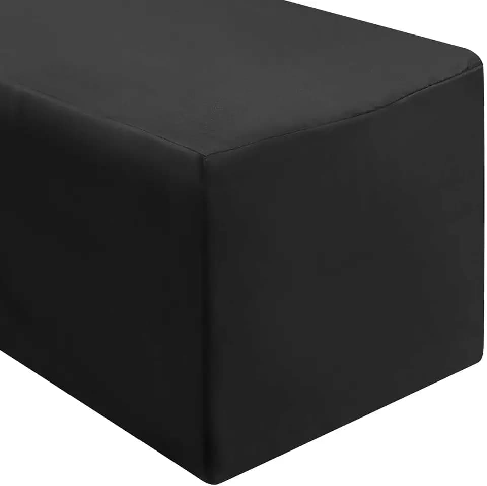 Lann's Linens - 4' Premium Fitted Tablecloth for 48" x 24" Rectangular Table - Wedding/Banquet/Trade Show - Polyester Cloth Fabric Cover - Black