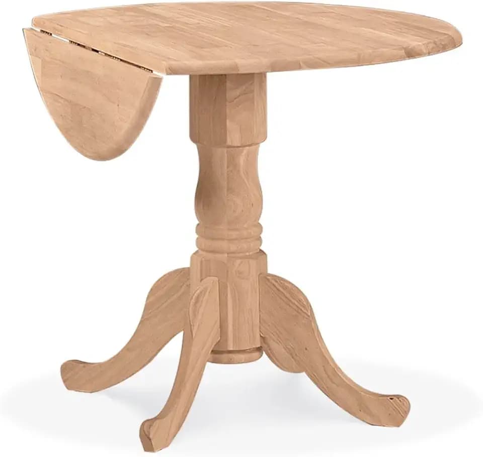 IC International Concepts 36" Solid Wood Dual Drop Leaf Table, Unfinished