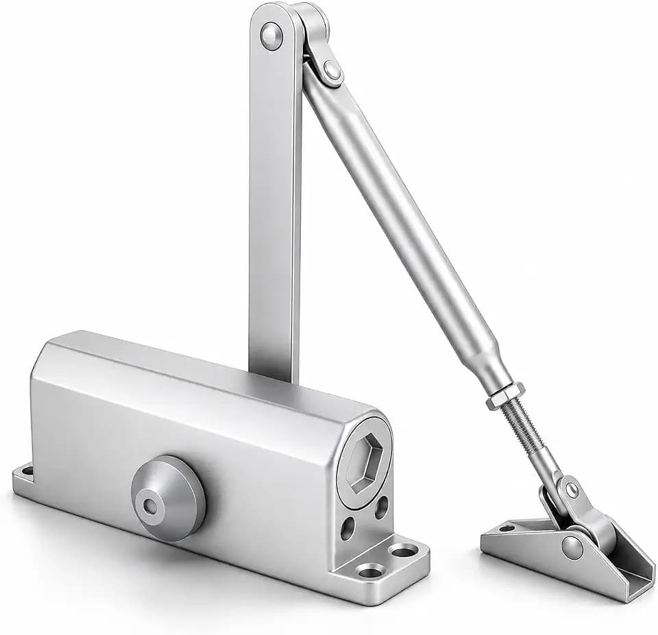 Heavy Duty Automatic Door Closer, Self Closing Hydraulic Door Closer, Soft Close No Slam, Anti Rust Aluminum, Easy DIY Install, Fits 88-143lb Doors 23-43in, for Home & Commercial Use