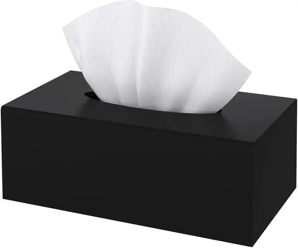 SILUT Matte Black Rectangle Acrylic Tissue Box Cover