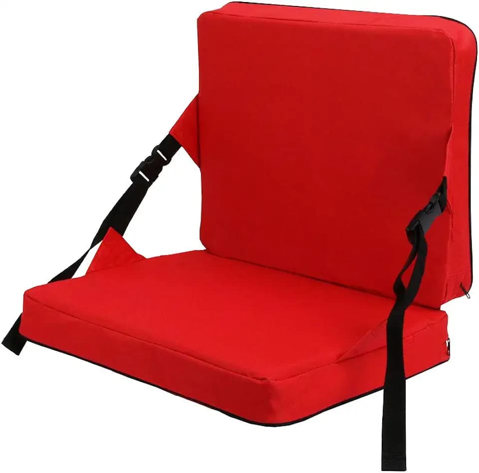 Indoor & Outdoor Folding Chair Cushion Requires Existing Chair Backrest, No Standalone Back Support, Foldable Portable Stadium Seat Cushion for Sports Events, Outing, Travelling, Hiking, Fishing