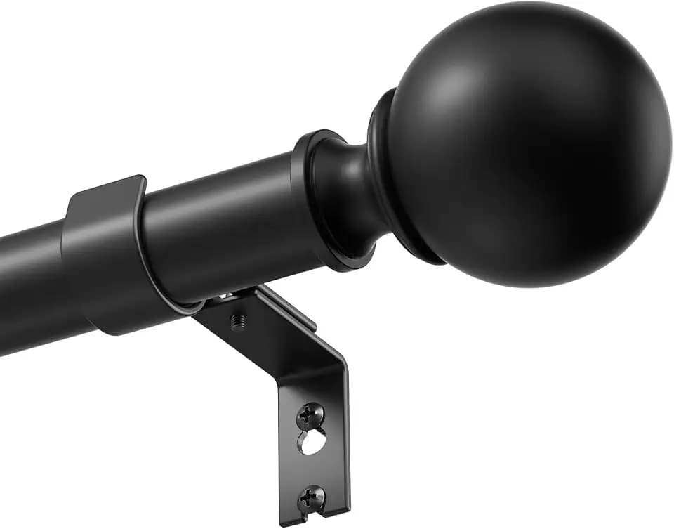 Heavy Duty Extra Long Curtain Rods for Windows 66-240 Inch, Black