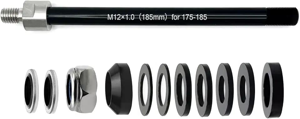 Universal Thru Axle Trailer Hitch Adapter for Thule Bikes - Adjustable M12x1.0/1.5/1.75 Axle (157-192mm), 304 Stainless Steel & 6061-T6 Aluminum Shaft
