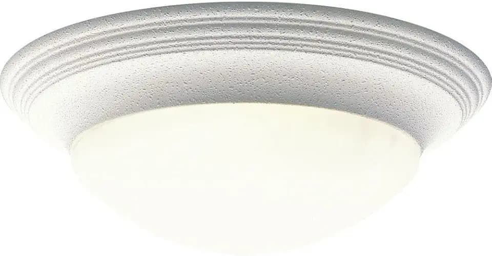 Progress Lighting Alabaster Glass 16" Close-to-Ceiling Light, White