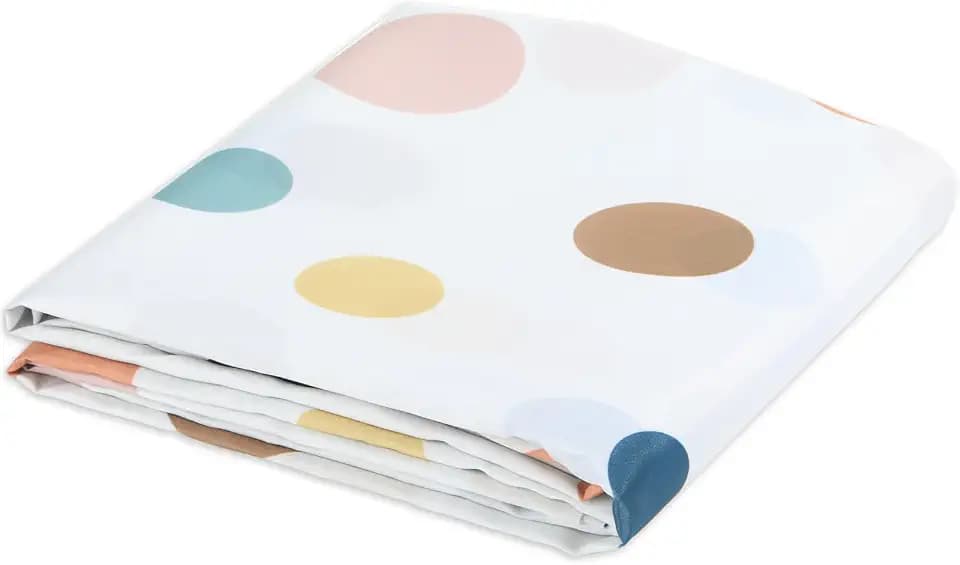 Classroom Fabric Bulletin Board 47x141inch Boho Dots White Back to School Classroom Backdrops Decorations for Wall Door Background, DIY Craft, Bulletin Boards, Pillows, Curtains, Reusable, Easy to Cut