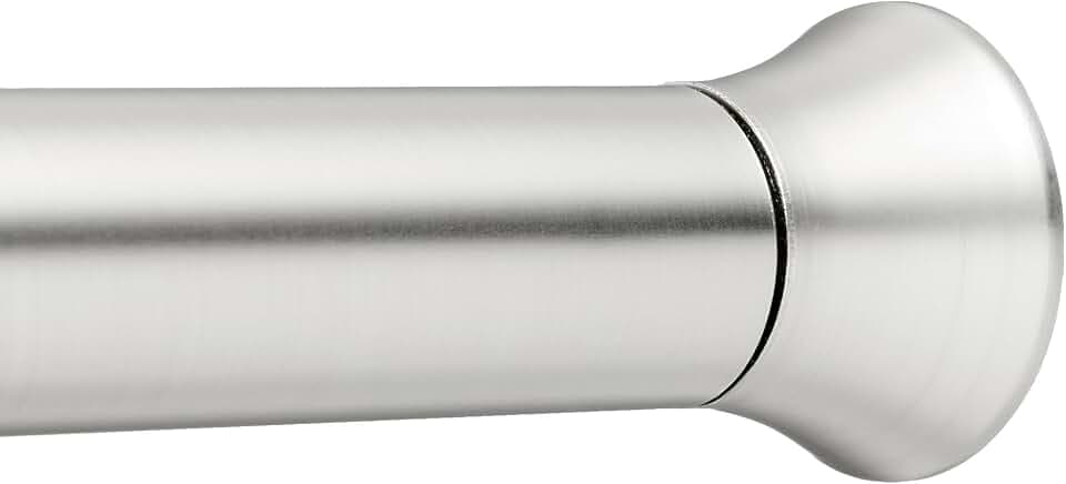 Amazon Basics Easy Install Shower Curtain Tension Rod, Adjustable Length, 42-73 inches, Nickel