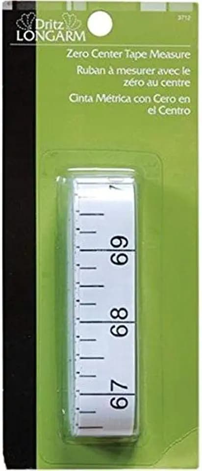Dritz Longarm 3712 Zero Center Tape Measure, 3/4 x 144-Inch , White