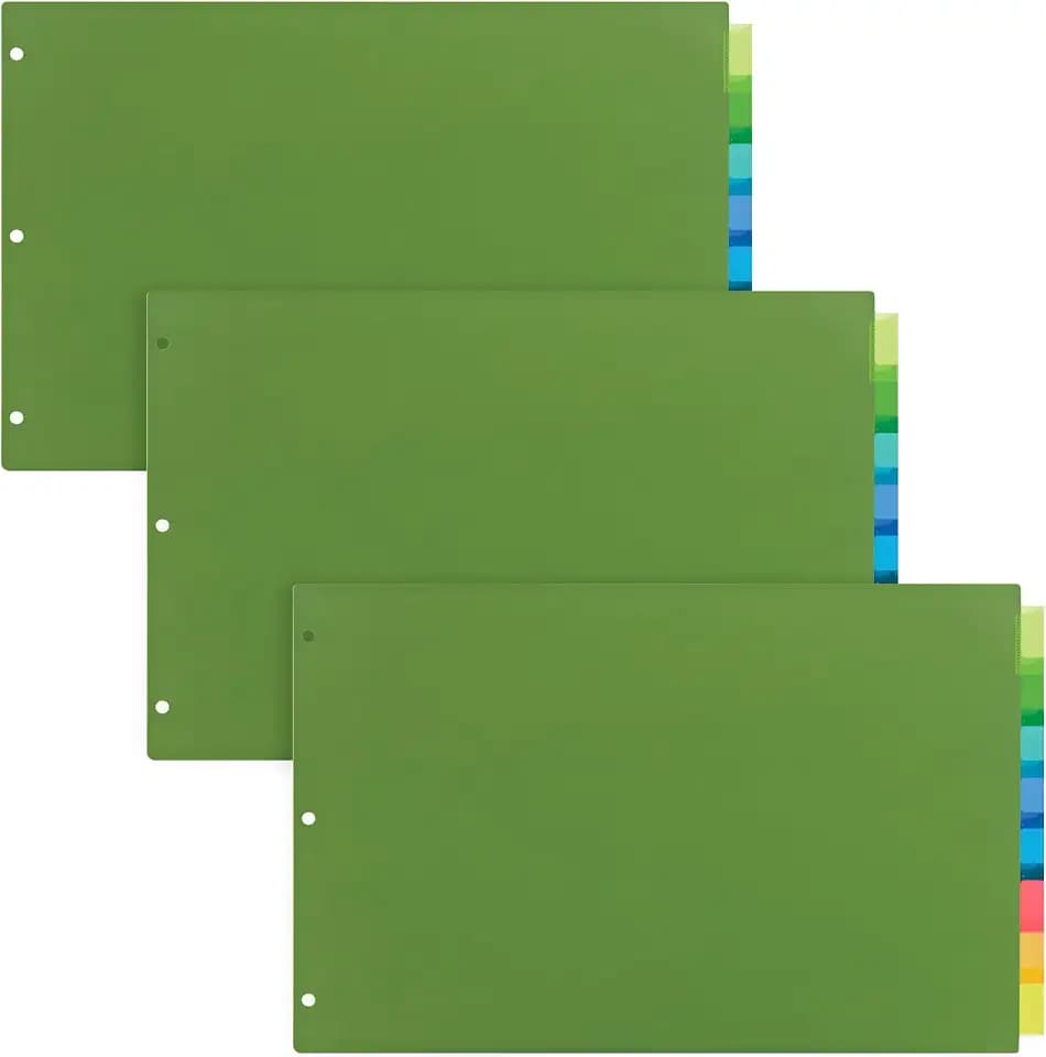 Avery® Plastic Dividers, Insertable Big Tab™, 11" x 17", 8-Tab, 3 Sets