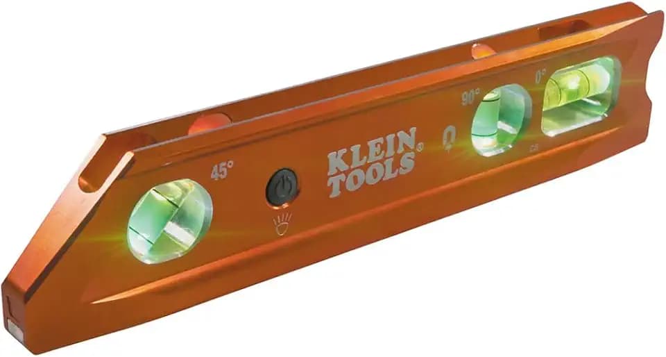 Klein Tools 935RBLT Torpedo Level, 9-Inch Lighted Level with Magnet
