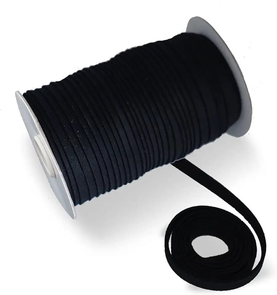 Tewadoo Bias Tape Double Fold 1/4 Inch Black 55 Yds for Sewing