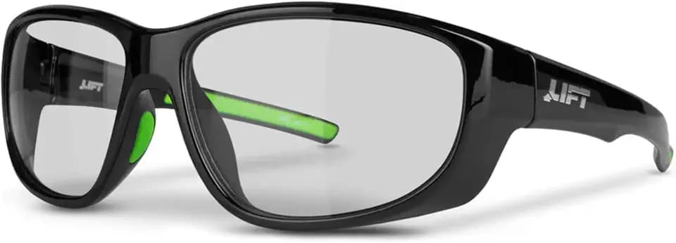 LIFT Guardian Safety Glasses, Medium–Large Fit, Black Gloss/Clear