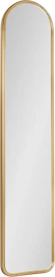 Kate and Laurel Caskill Slim Panel Wall Mirror; 8 x 38; Gold; Glam Tall Arch Mirror Wall Decor for Use as Skinny Entryway Mirror; Decorative Bedroom Mirror; or Cute Nursery Mirror